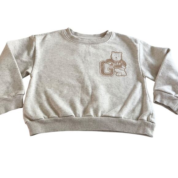 GAP Boys Ecru Logo Pullover Sweatshirt size 5 - Picture 1 of 5